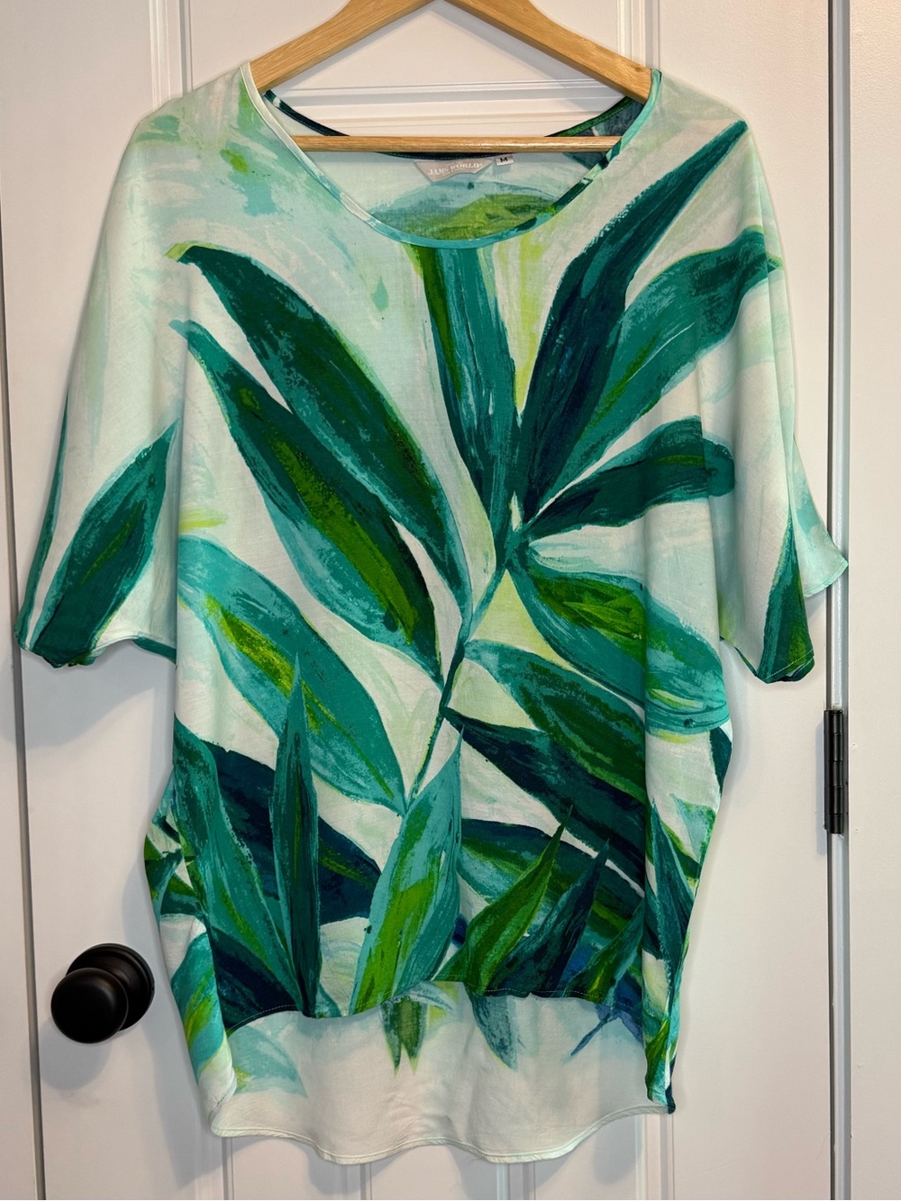 Jams World Kalani Green Botanical Print Women's Tunic Top